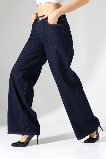 Kadın Koyu Mavi Palazzo Jean