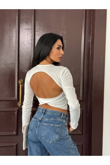 Sandy Kumaş Sırt Detay Bluz