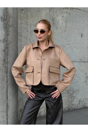 Süet Düğmeli Ceket