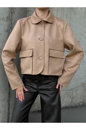 Süet Düğmeli Ceket