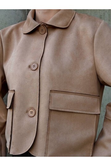 Süet Düğmeli Ceket