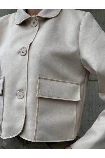 Süet Düğmeli Ceket