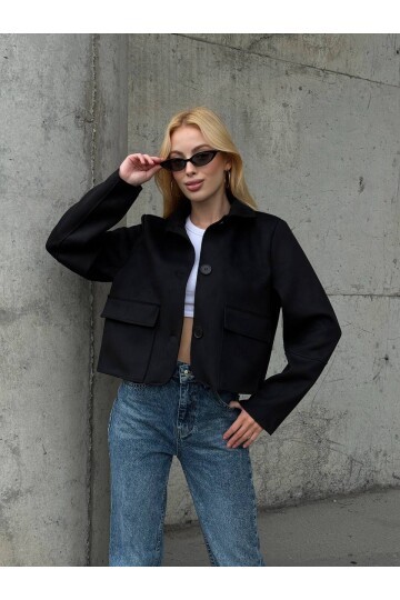 Süet Düğmeli Ceket