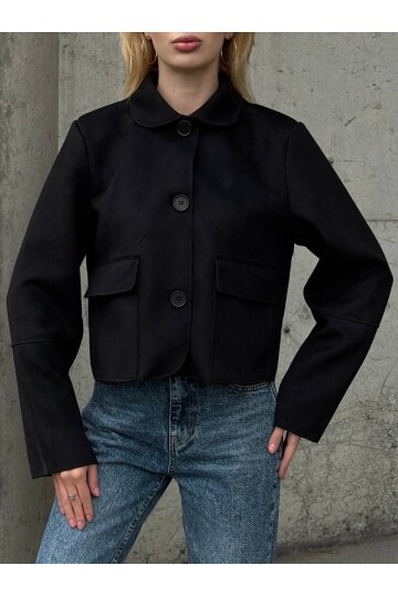Süet Düğmeli Ceket