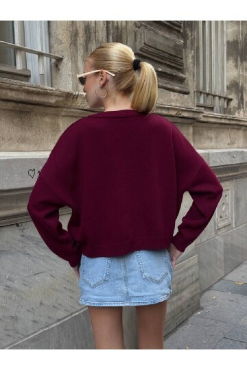 Tavşan Desenli Triko Kazak