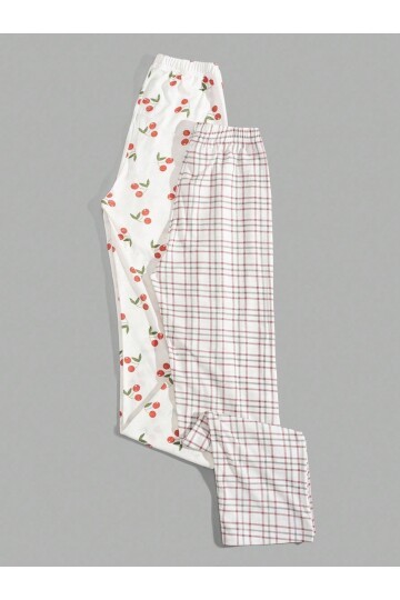 2li Desenli Pijama Altı Set