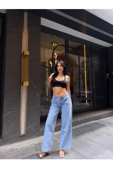 Açık Mavi Denim Bol Pantolon