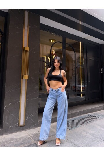 Açık Mavi Denim Bol Pantolon