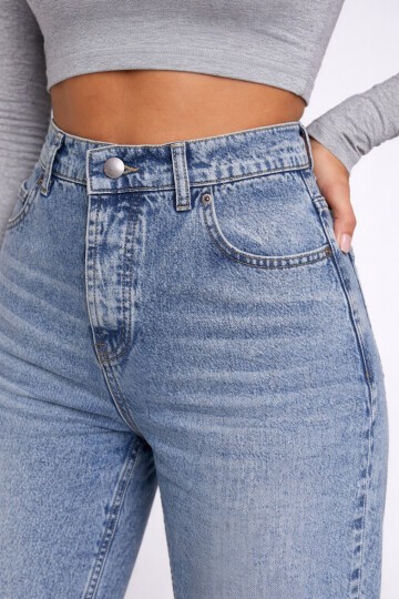 Açık Mavi Yüksek Bel Jean