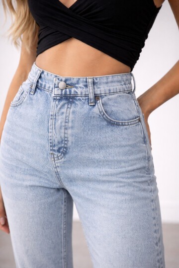 Açık Mavi Yüksek Bel Kadın Jean