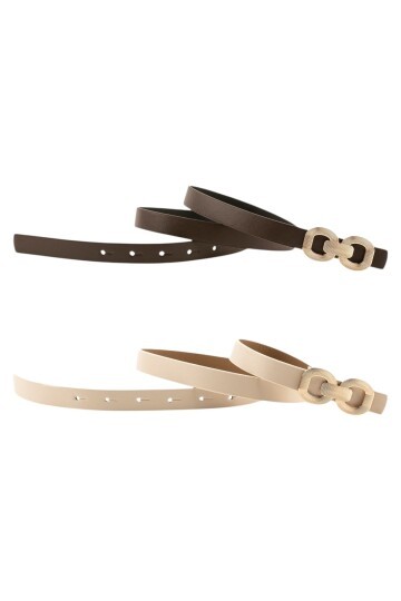 Bağ Tokalı İkili set Kahverengi_Bej Kadın Kemeri