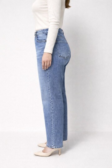 Büyük Beden Beli Lastikli Jean