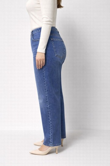 Büyük Beden Lacivert Boyfriend Jean