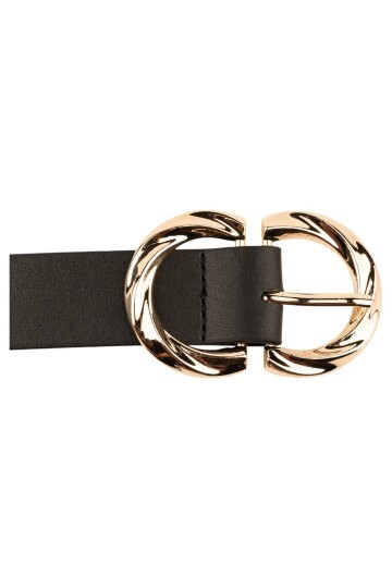 Çift D Tokalı Siyah Kadın Kemeri