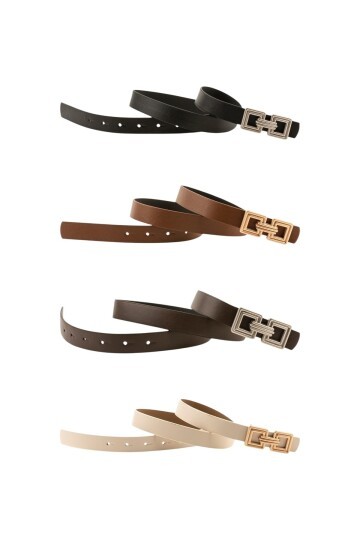 Çift Kare Tokalı 4 Lü Set Kadın Kemer