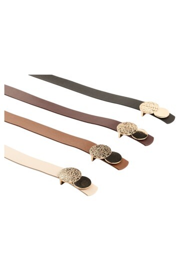 Desenli Yuvarlak Tokalı 4lü Set Kadın Kemeri