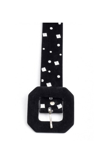 Droplu Taşlı Süet Kemer