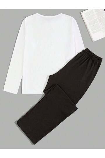 Erkek Kedi Baskılı Suprem Kumaş Pijama Takımı