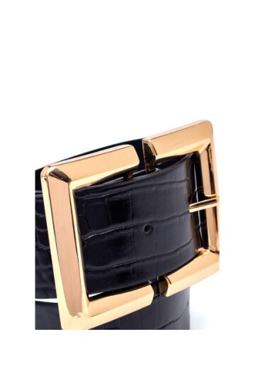 Geniş Tokalı Krokodil Desen Kemer, Ceket Kemeri, Gömlek Kemeri, Elbise Kemeri