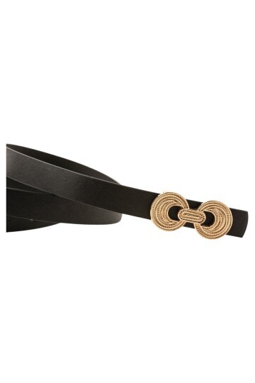 İnce Düğüm Tokalı Siyah Kadın Kemeri