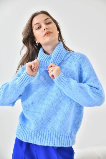 Kadın Balıkçı Yaka Kaşkorse Triko Kazak