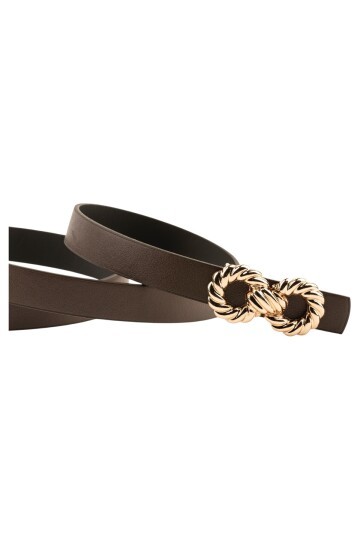 Kadın Çift Halka Tokalı Siyah_Kahverengi_Taba_Bej Kemer