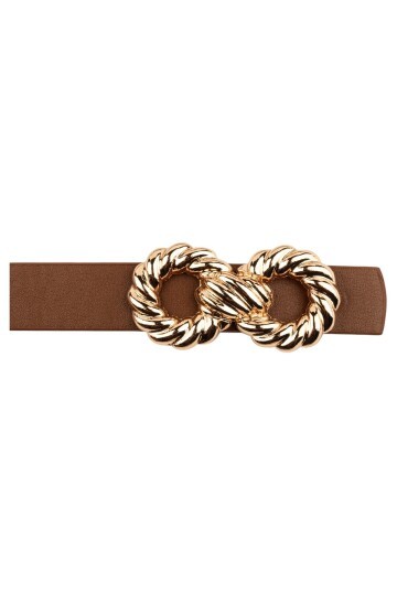 Kadın Çift Halka Tokalı Taba Kemer