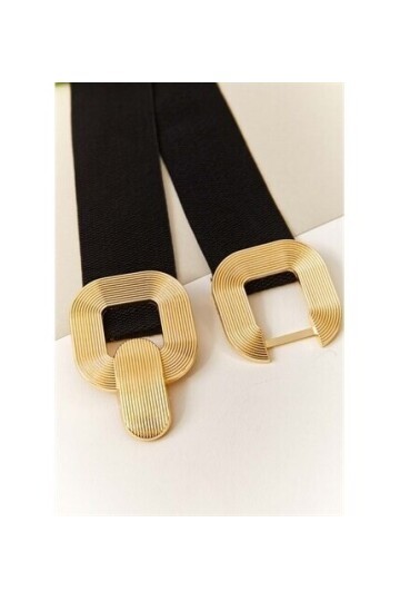 Kadın Çizgili Tokalı Lastikli Kemer 20101