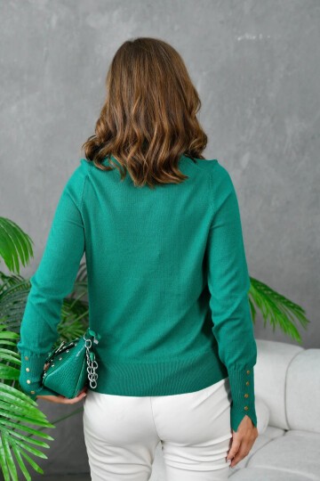 Kadın Dik Yaka Premium İplik Basic Triko Kazak