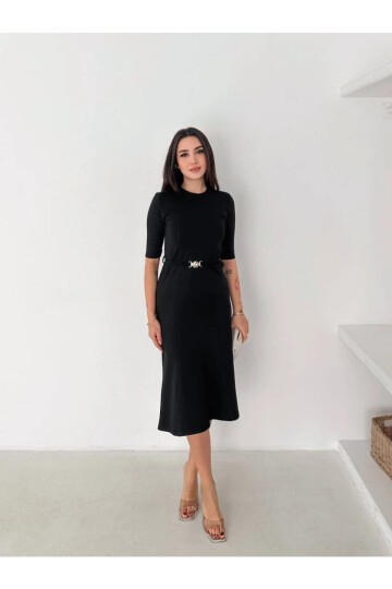 Kadın Kemerli Kalem Elbise