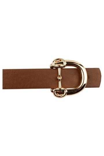 Kadın Modern D Tokalı Siyah_Taba Kemer