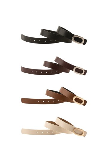 Kalın Oval Tokalı 4lü Set Kadın Kemeri