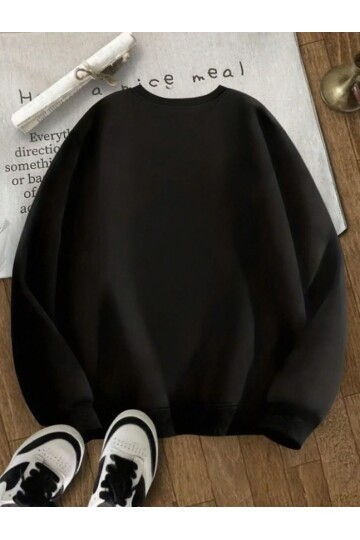 Kiraz Baskılı Oversize 3 İplik Sweat