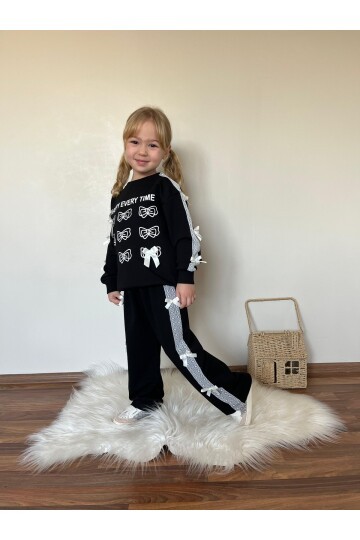 Kız Çocuk Baskılı 2 iplik Alt Üst Eşofman Takımı