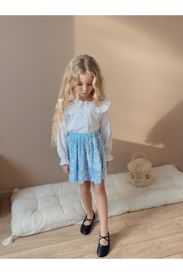 Kız Çocuk Gömlek Etek Alt Üst Takım