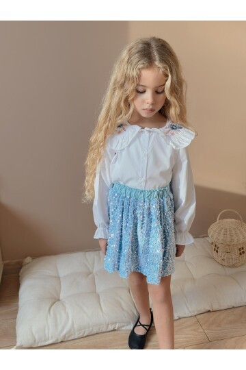 Kız Çocuk Gömlek Etek Alt Üst Takım