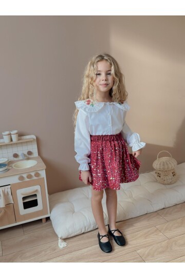 Kız Çocuk Gömlek Etek Alt Üst Takım