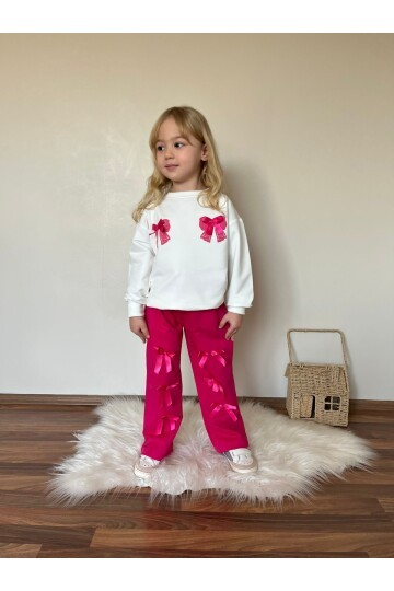 Kız Çocuk Kurdela Detay Eşofman Alt Üst Takım