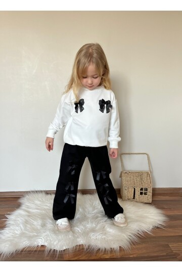Kız Çocuk Kurdela Detay Eşofman Alt Üst Takım