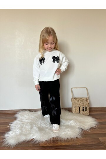 Kız Çocuk Kurdela Detay Eşofman Alt Üst Takım