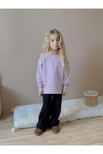 Kız Çocuk Yıldız Taş Baskılı Beyaz Eşofman Takımı