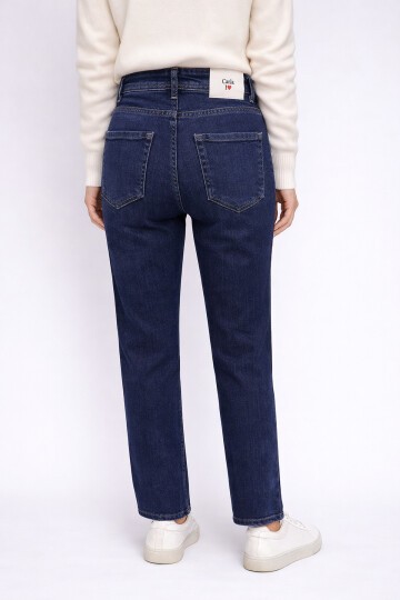 Koyu Lacivert Esnek Jean