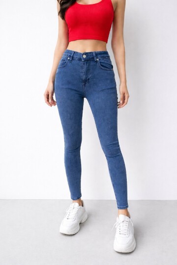 Lacivert Dar Paça Jean