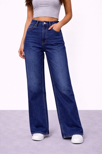 Lacivert İspanyol Paça Jean