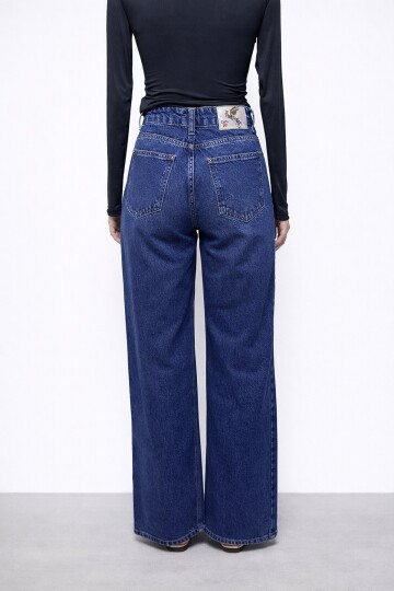 Lacivert İspanyol Paça Kadın Jean