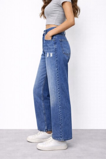 Mavi Geniş Paça Jean