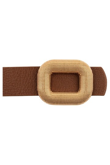 Mozaik Kare Tokalı İkili Set Siyah_Taba Kadın Kemeri