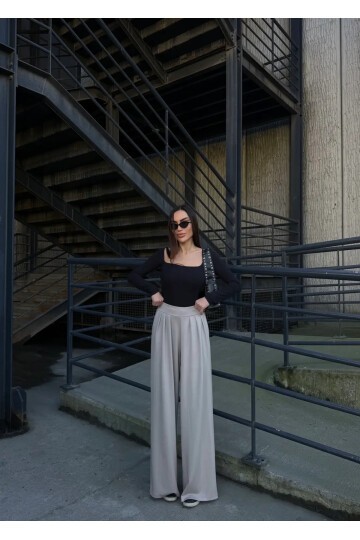 Pile Detaylı İspanyol Paça Oysho Kumaş Pantolon