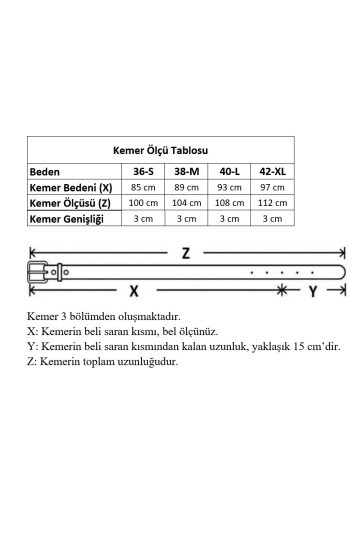 Siyah-Bej 2li Kabartma Tokalı Deri Görünümlü Kadın Kemer