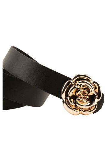 Tek Gül Tokalı Siyah Kadın Kemeri